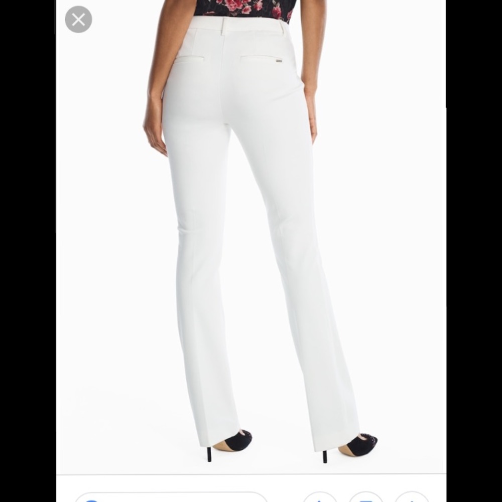 WHBM Ecru Ponte Slim Bootcut Pants